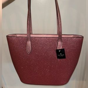New with tags Kate Spade Glimmer Large Top Zip Tote Shoulder Bag Glitter Holiday